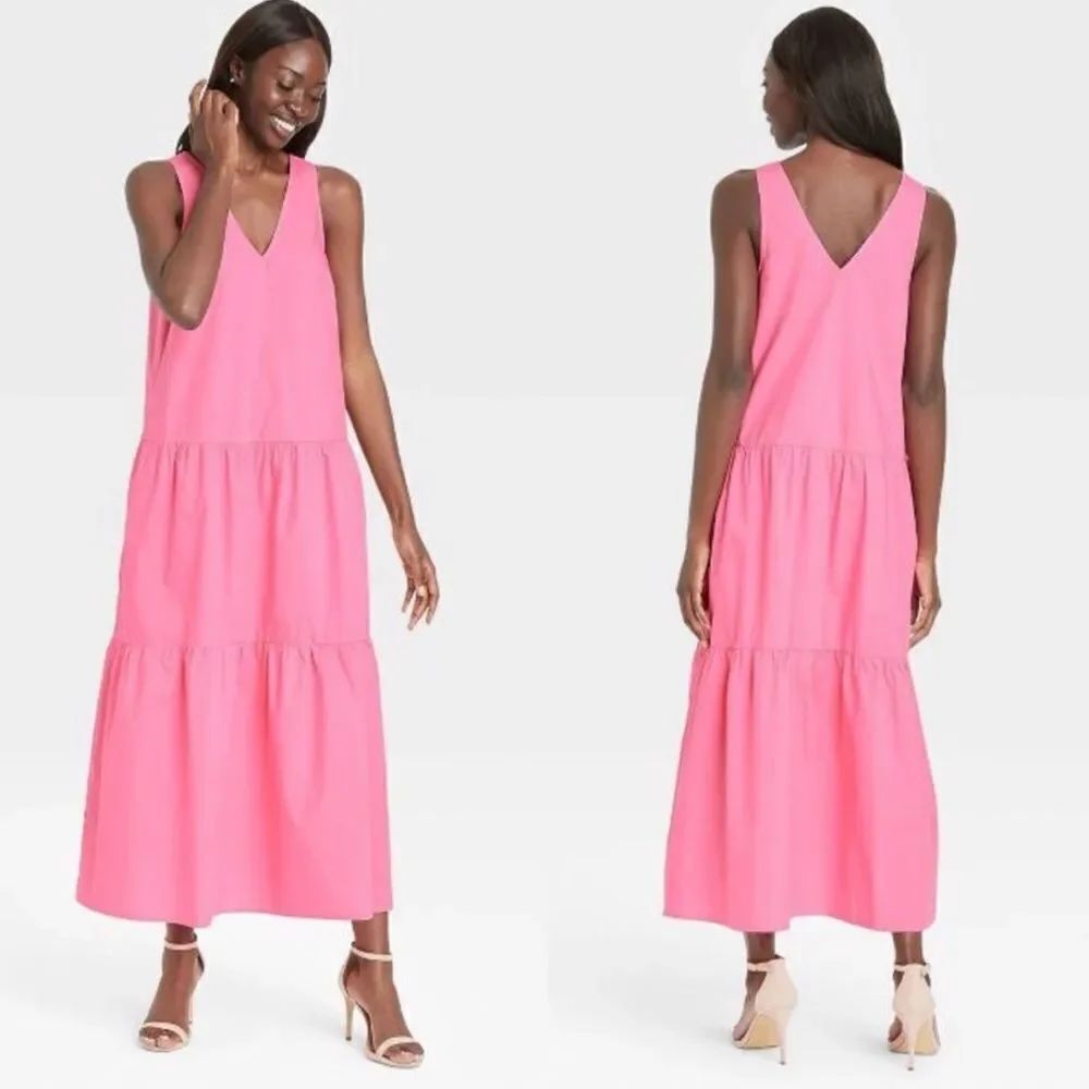 Who What Wear Plus Size Pink Tiered Plus Size 2X